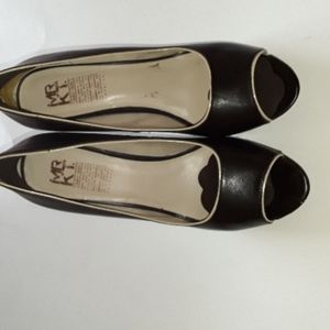 MRKT. Black Peep Toe Heels